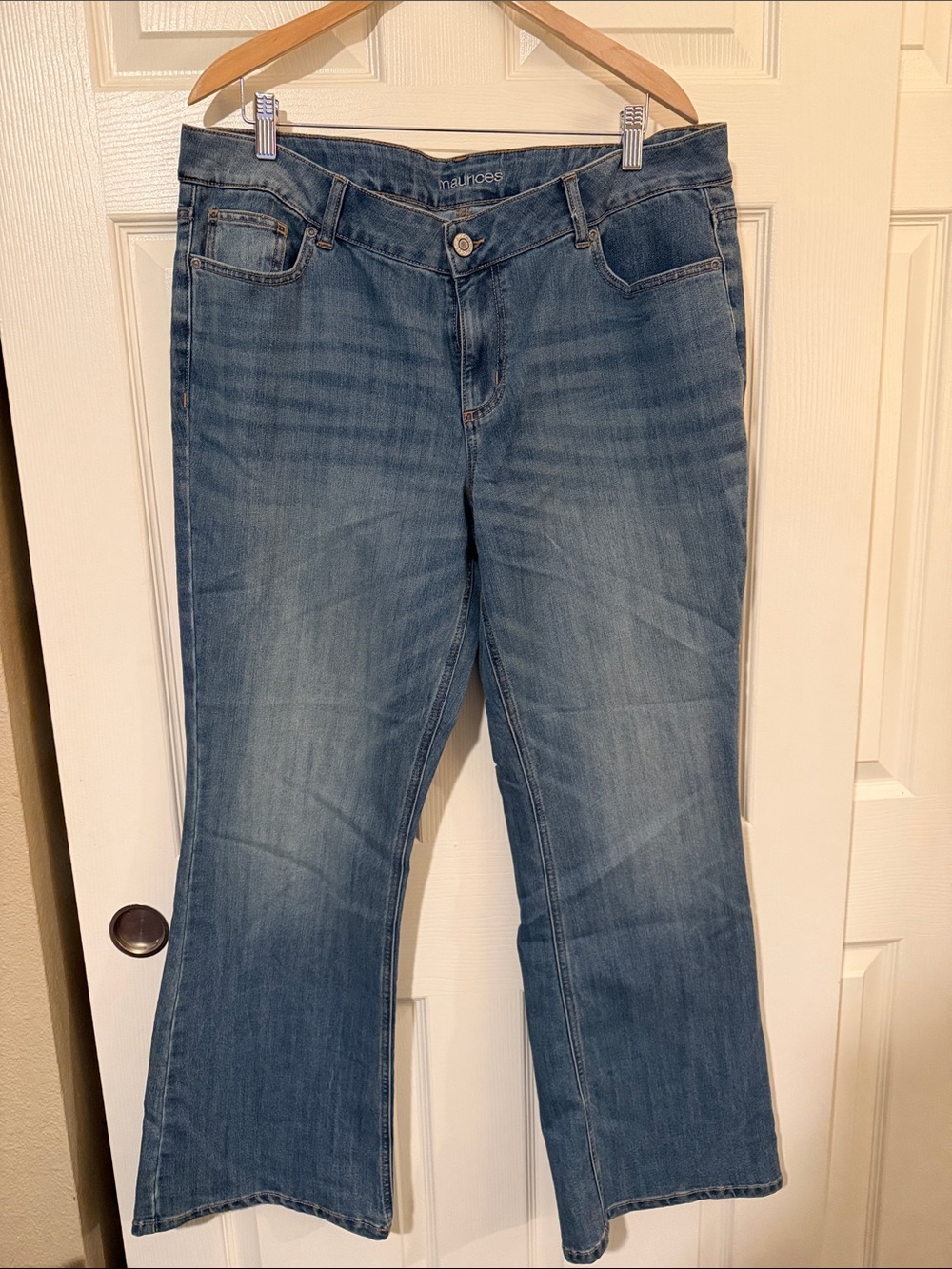 Maurices Flared Wide-Leg Jeans in Medium Blue